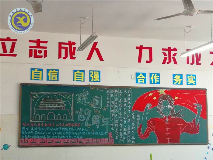 黑板報七彩斑斕，慶國慶八面來風(fēng)(圖3)